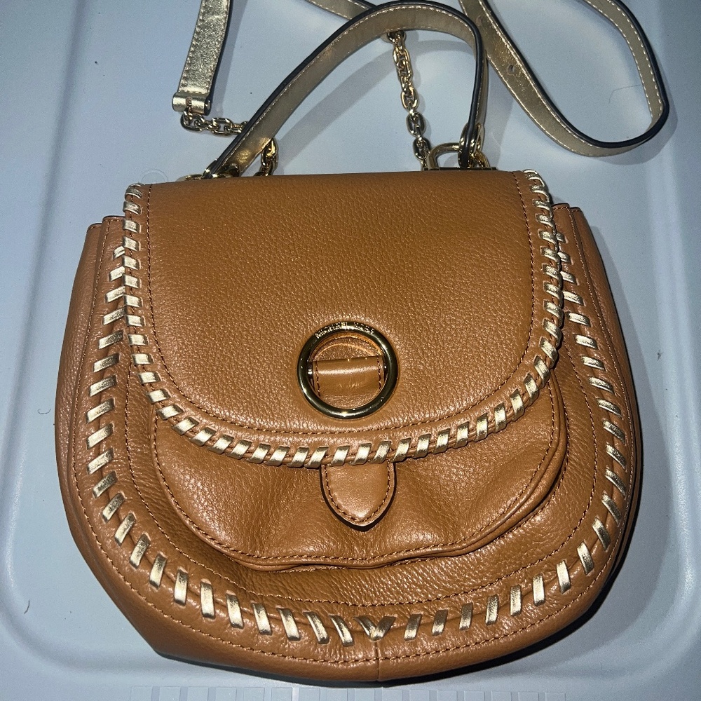 Michael Kors Isadore Leather Messenger Crossbody/Top Handle Bag